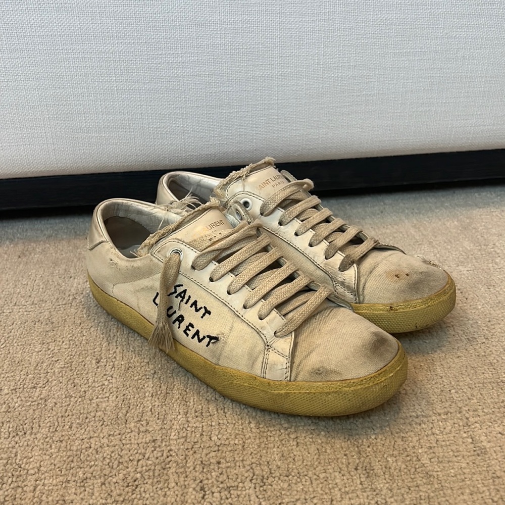 Saint Laurent Naturally Distressed Sneakers